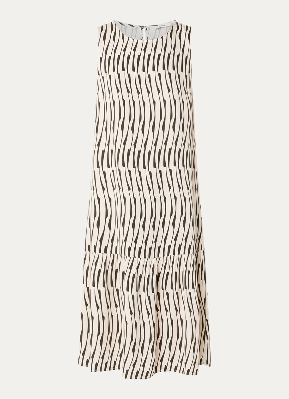 OPUS Wicy midi jurk met print - voorkant 3 creme