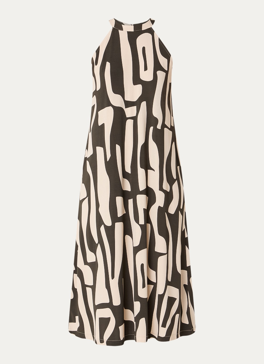 OPUS Wina Dune maxi A-lijn jurk met print - voorkant 2 groen