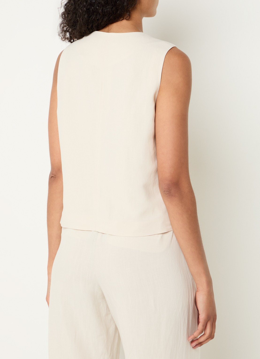 OPUS Wrina gilet in linnenblend - achterkant 5 creme