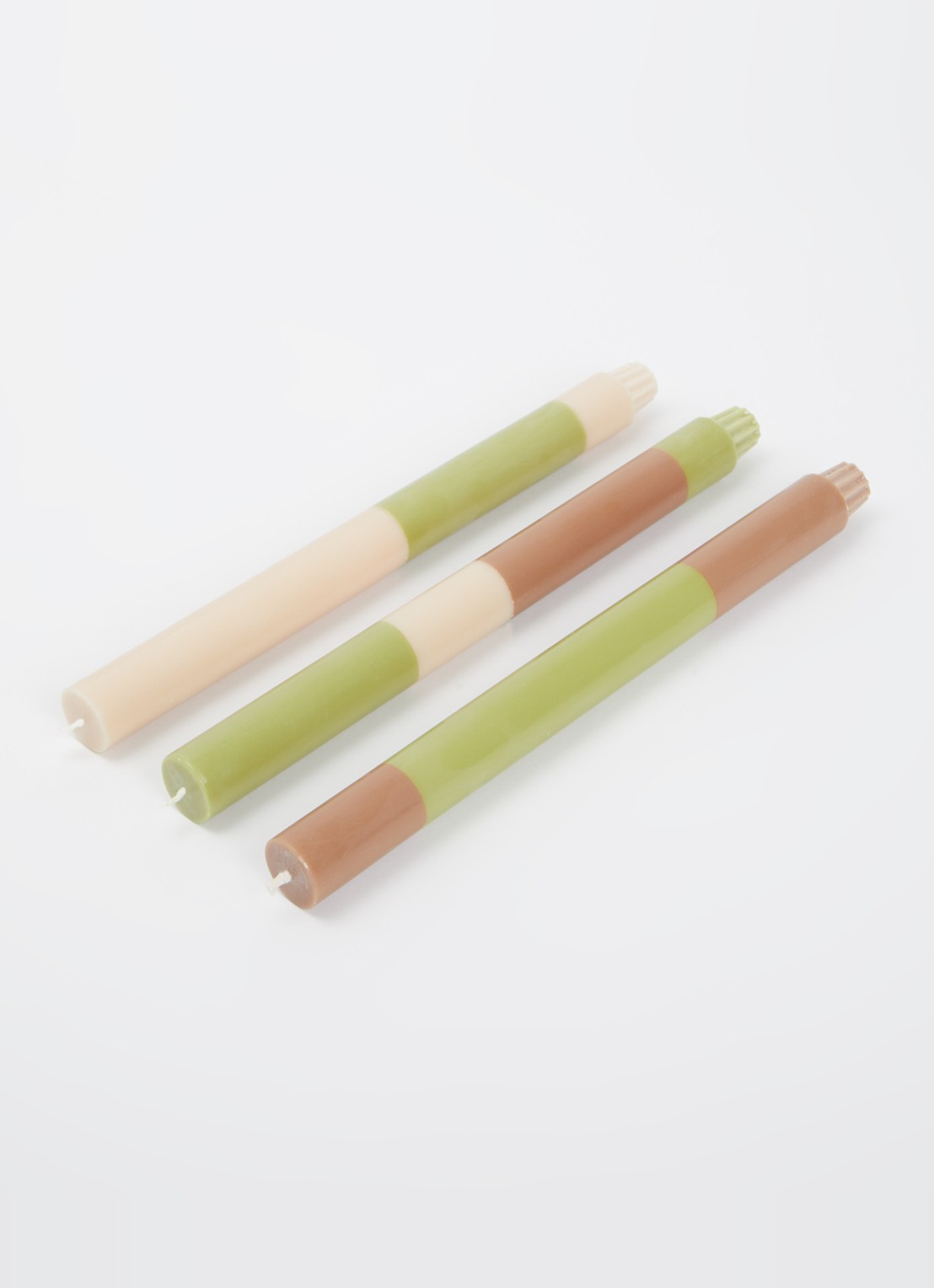 originalhome Layered kaars 30 cm set van 3 - voorkant 2 groen