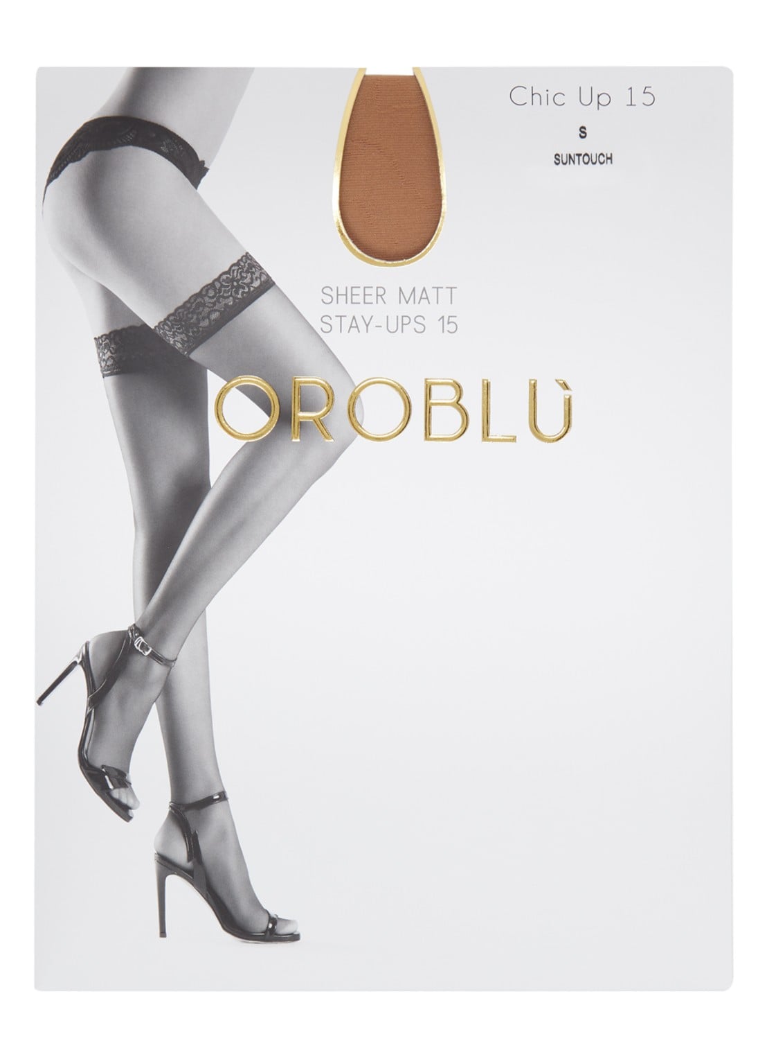 Oroblu Chic hold-ups in 15 denier  - voorkant lichtbruin
