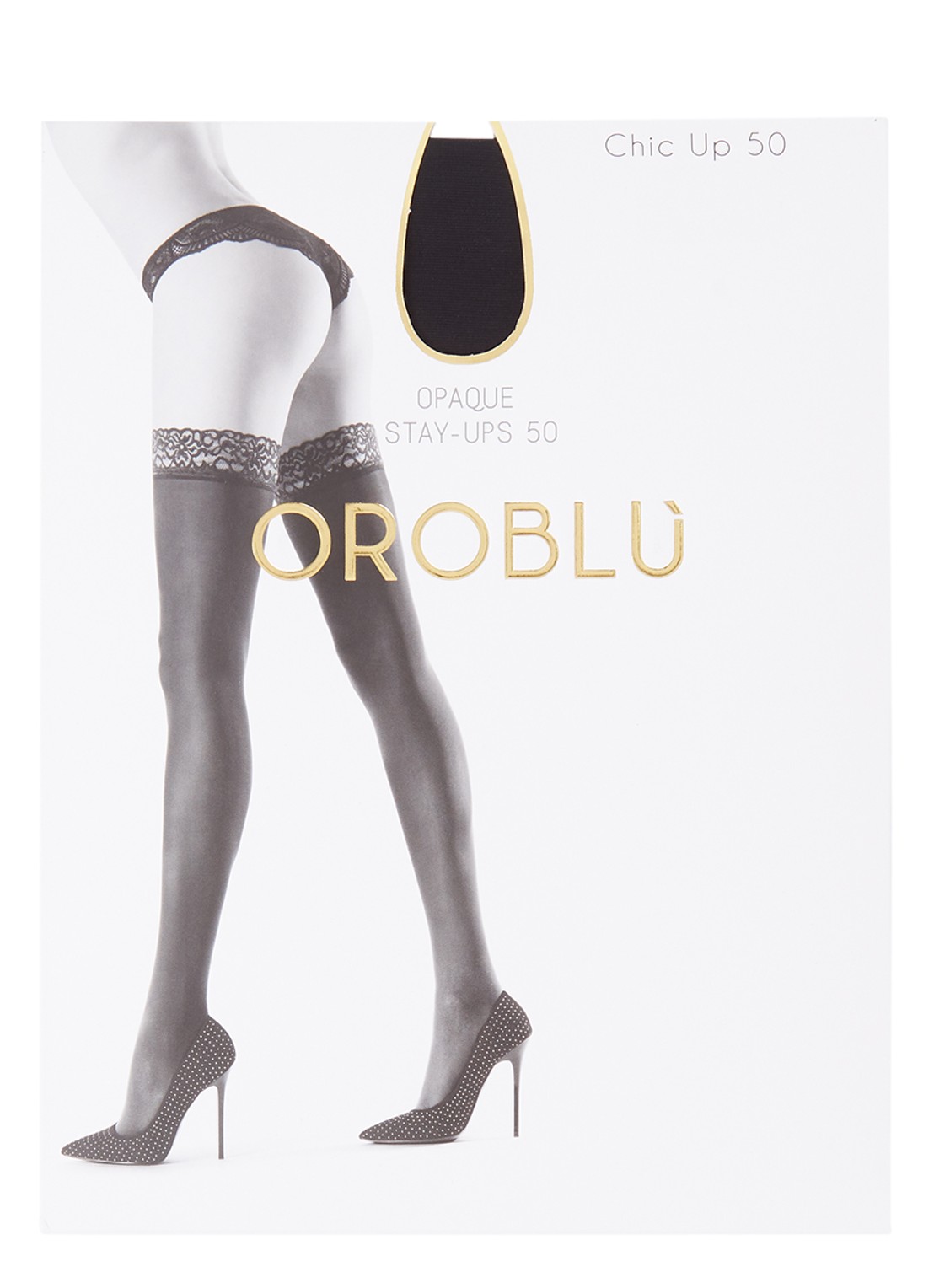 Oroblu Chic Up hold-ups in 50 denier - voorkant zwart