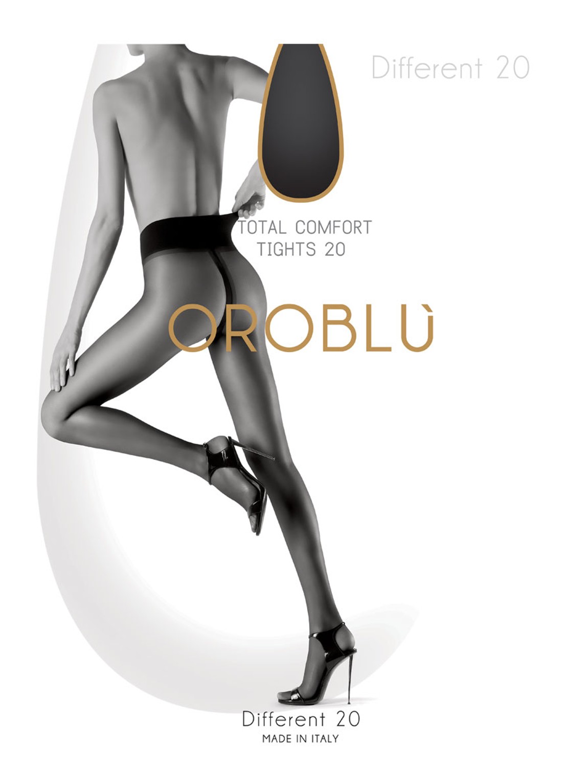 Oroblu Different panty in 20 denier - voorkant donkerblauw