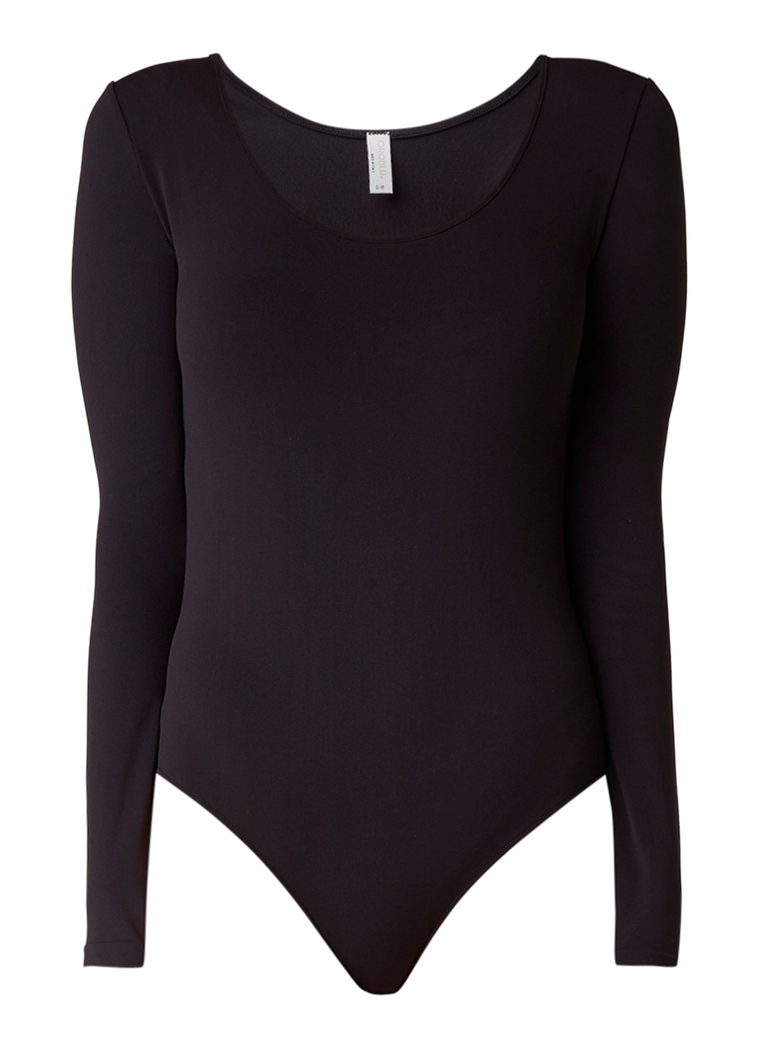 Oroblu Dolcevita body met ronde hals en lange mouw - voorkant 2 zwart