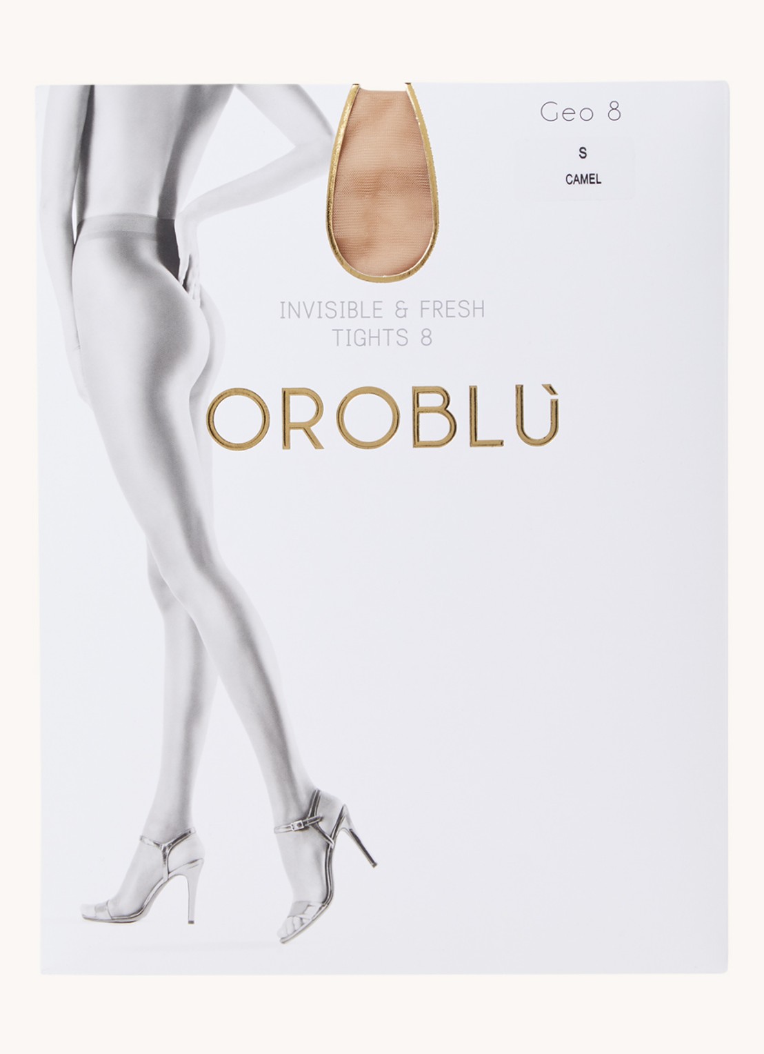 Oroblu Geo panty in 8 denier  - voorkant camel