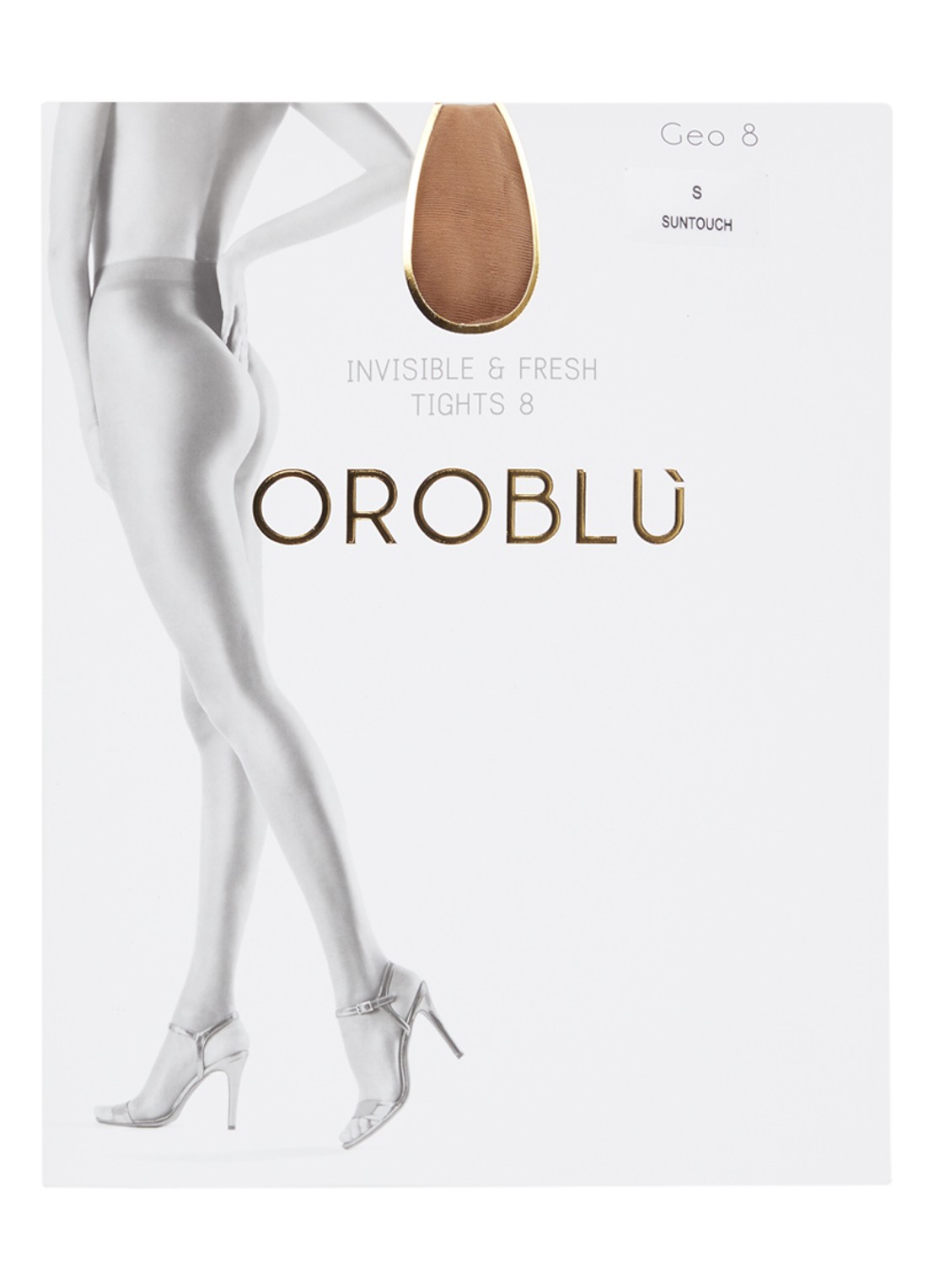 Oroblu Geo panty in 8 denier  - voorkant 2 donkerbeige