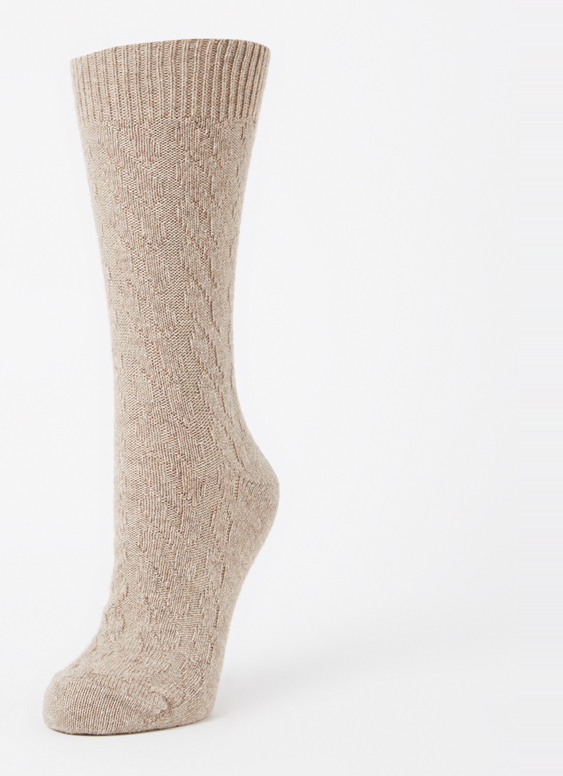 Oroblu Gwen sokken in kasjmierblend - detail beige
