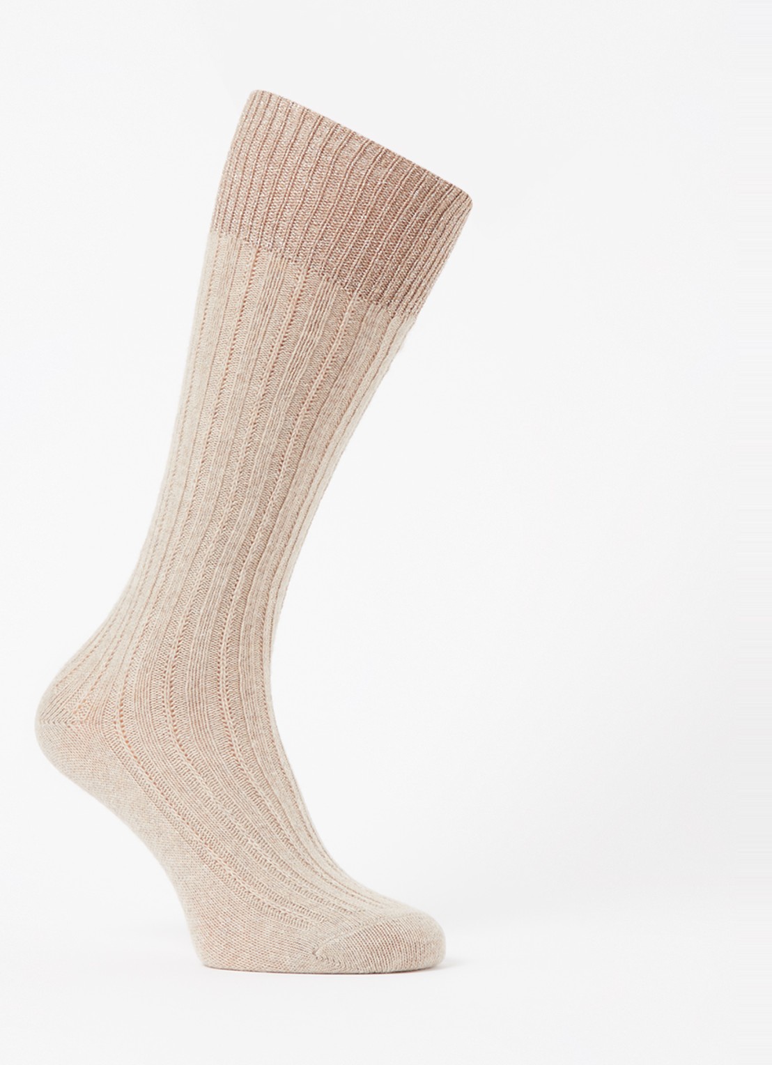 Oroblu Jasmine kniekousen in alpaca wolblend met glitter - voorkant 2 beige