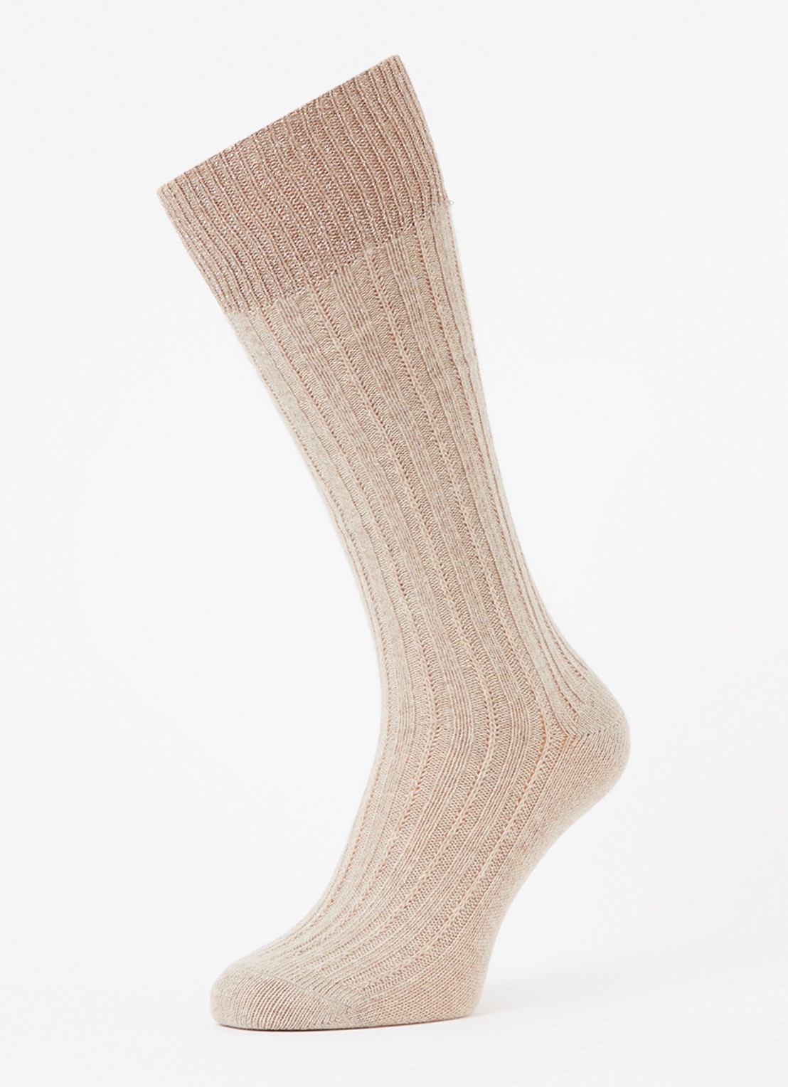 Oroblu Jasmine kniekousen met lurex - detail beige