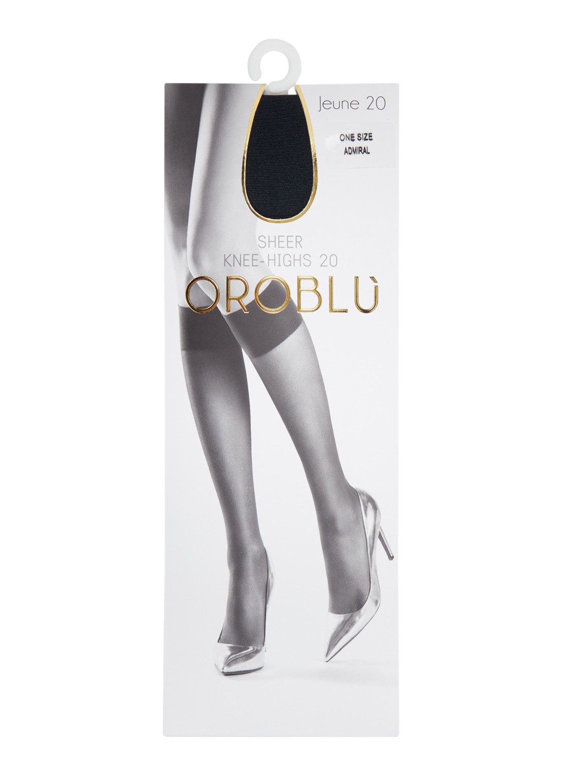 Oroblu Jeune kniekousen in 20 denier  - voorkant indigo