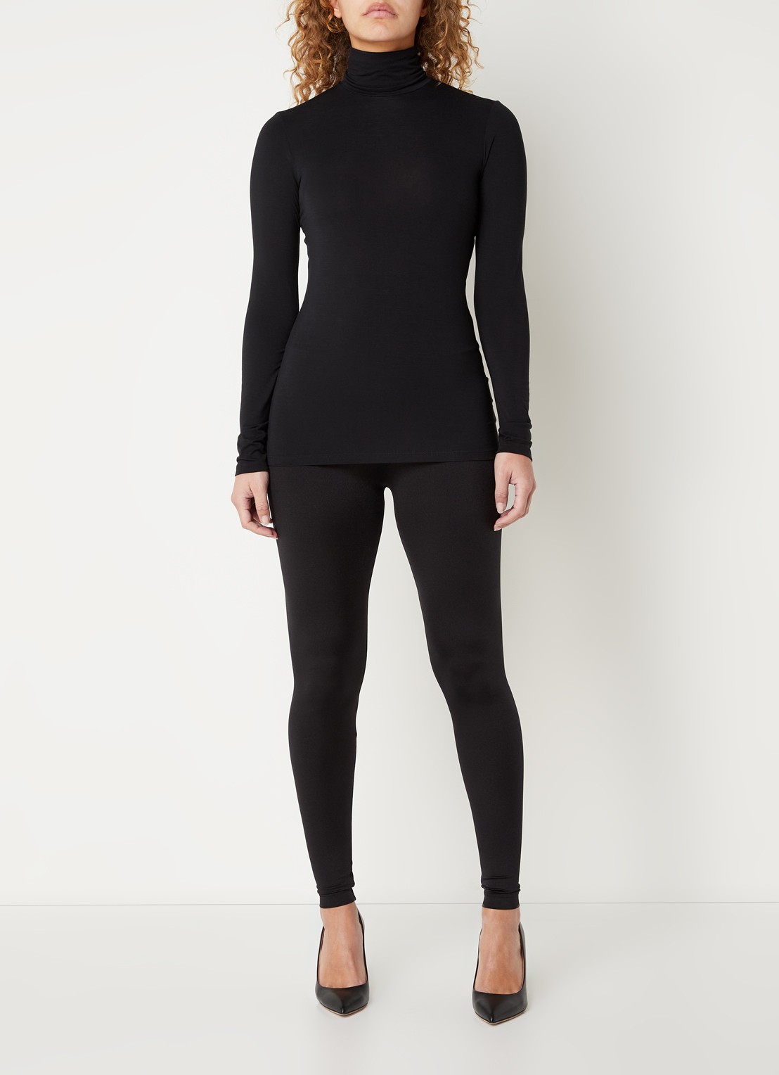 Oroblu Longsleeve met col - voorkant 2 zwart