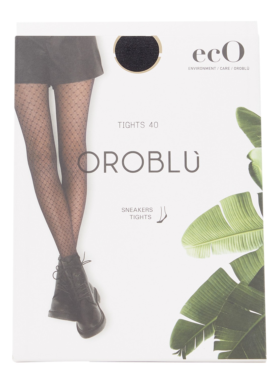 Oroblu  panty in 40 denier met ruitdessin - voorkant zwart