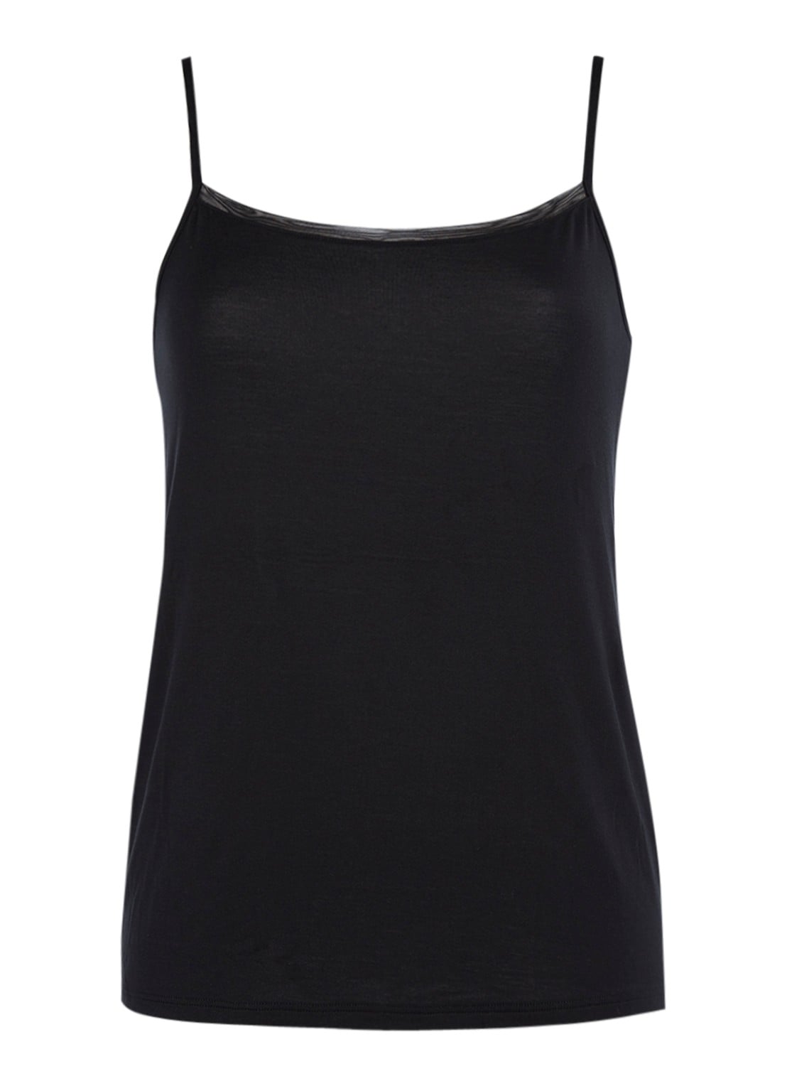 Oroblu Perfect Line cami top van modal - voorkant 2 zwart