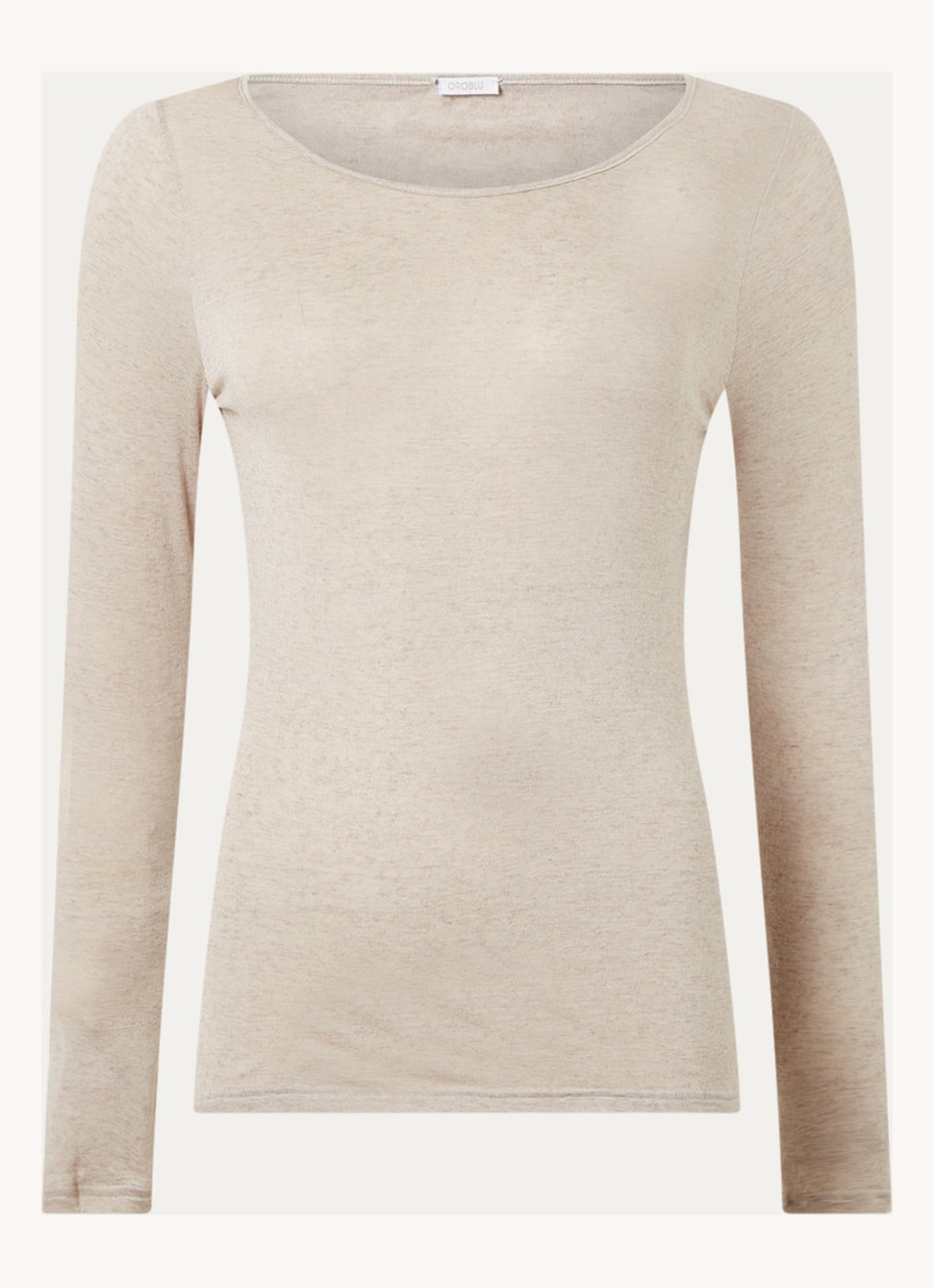 Oroblu Perfect Line longsleeve in kasjmierblend - voorkant 3 zand