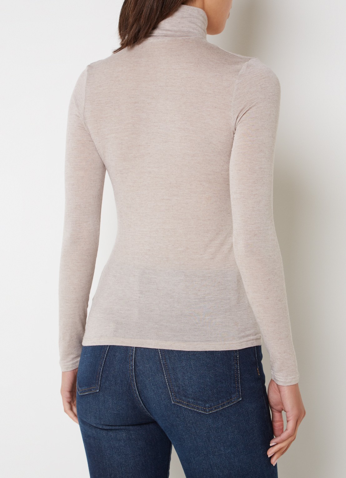 Oroblu Perfect Line longsleeve in kasjmierblend - achterkant 3 donkerbeige