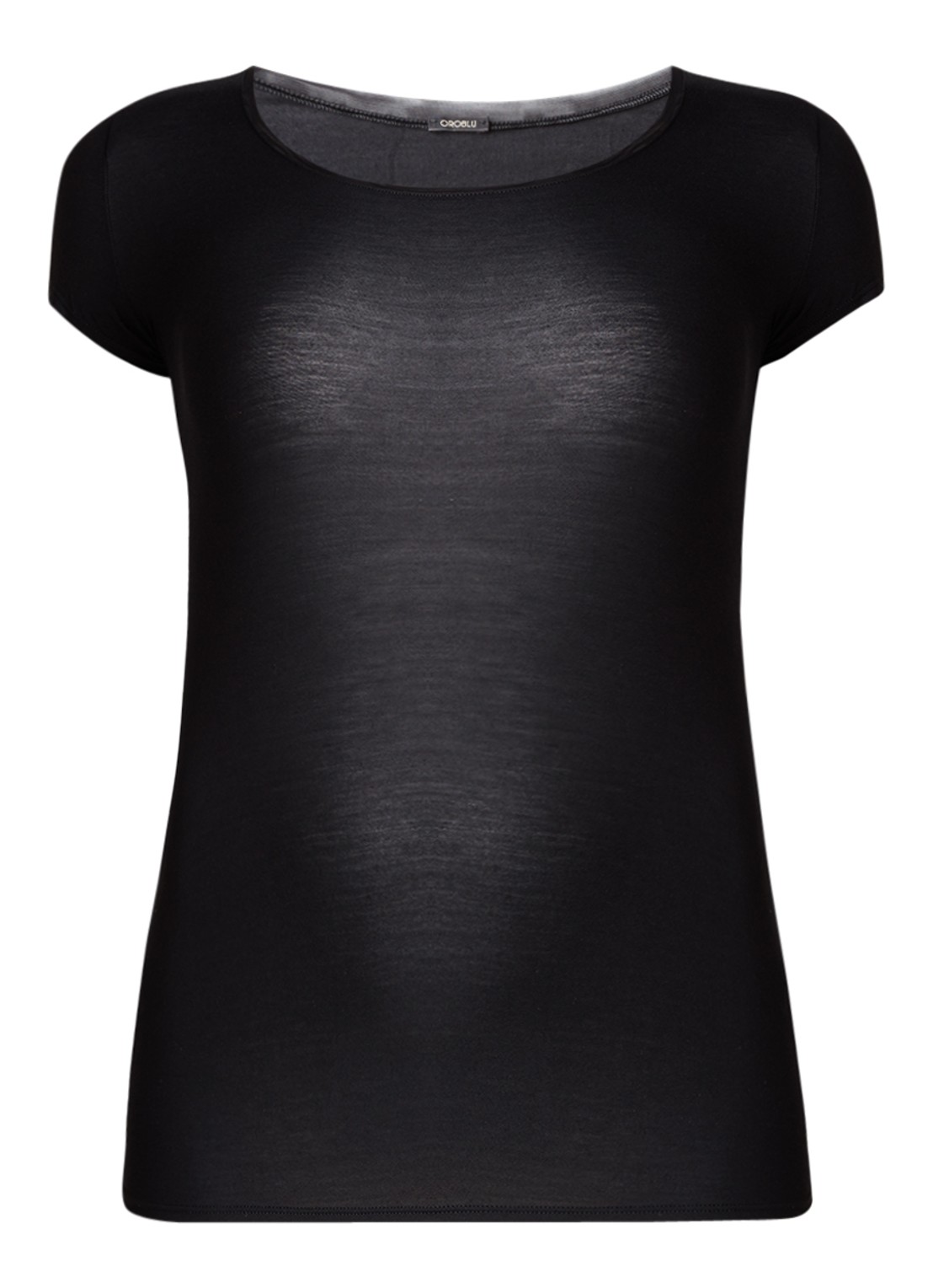 Oroblu Perfect Line T-shirt met ronde hals - voorkant 3 zwart