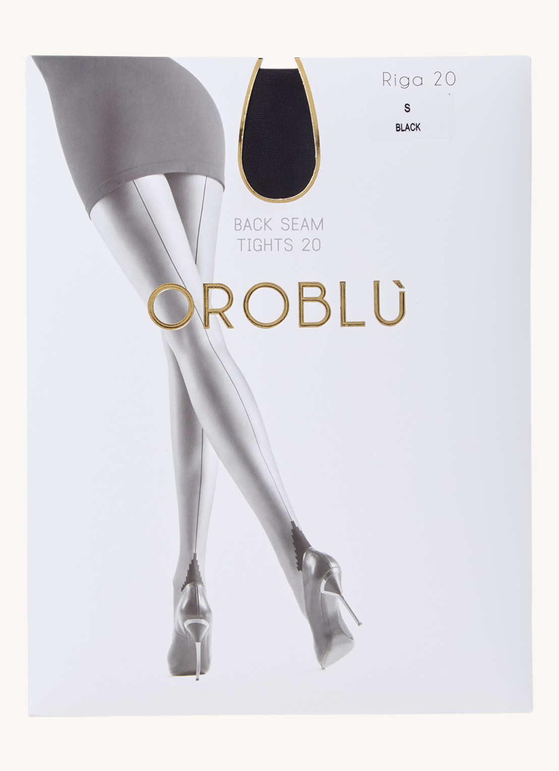 Oroblu Riga panty in 20 denier naad - voorkant 3 zwart