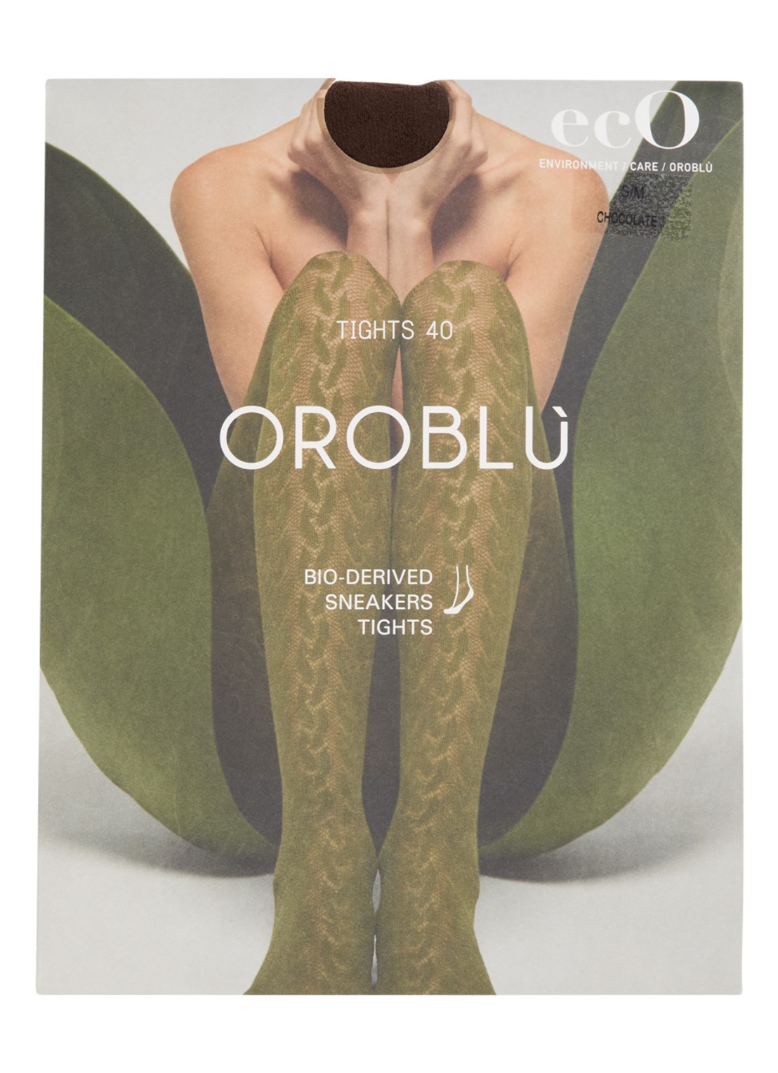 Oroblu Sneakers Wave panty in 40 denier - voorkant chocoladebruin