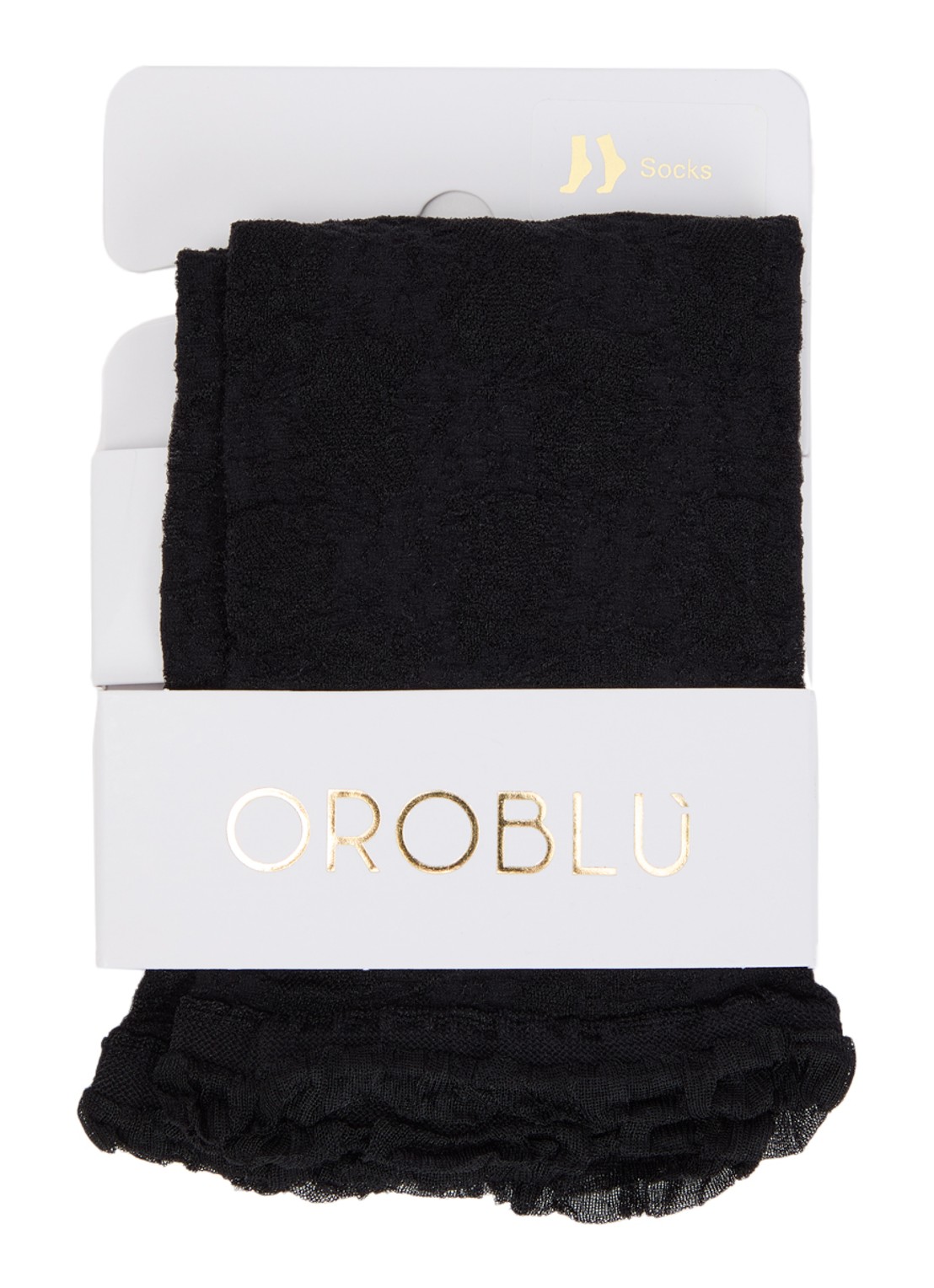 Oroblu Stylish Lace panty in 30 denier - voorkant zwart