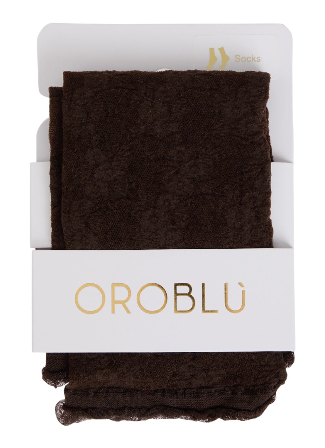 Oroblu Stylish Lace panty in 30 denier - voorkant chocoladebruin