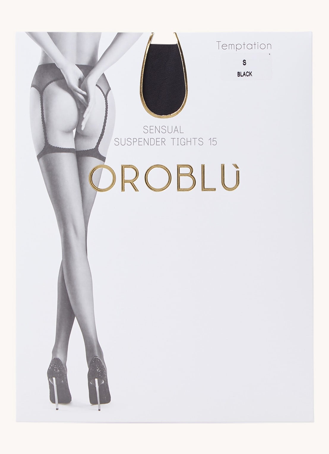 Oroblu Temptation jarretels en hold-ups in 15 denier - voorkant 2 zwart