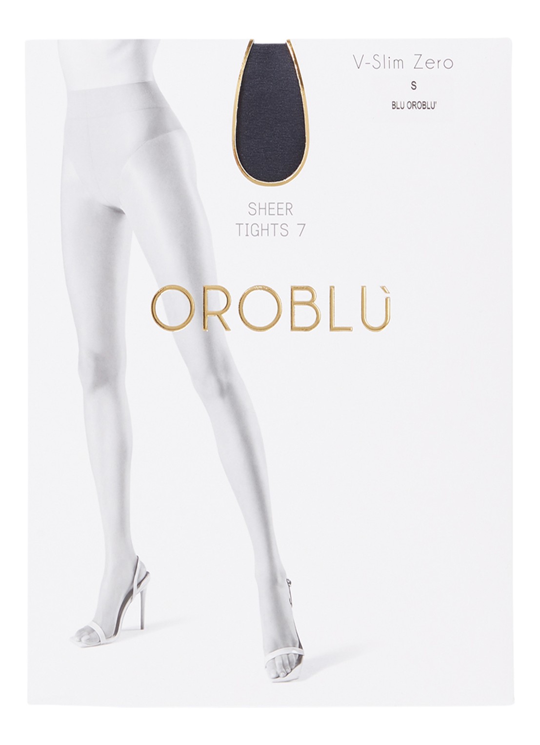 Oroblu V-Slim Zero corrigerende naadloze panty in 7 denier - voorkant blauw