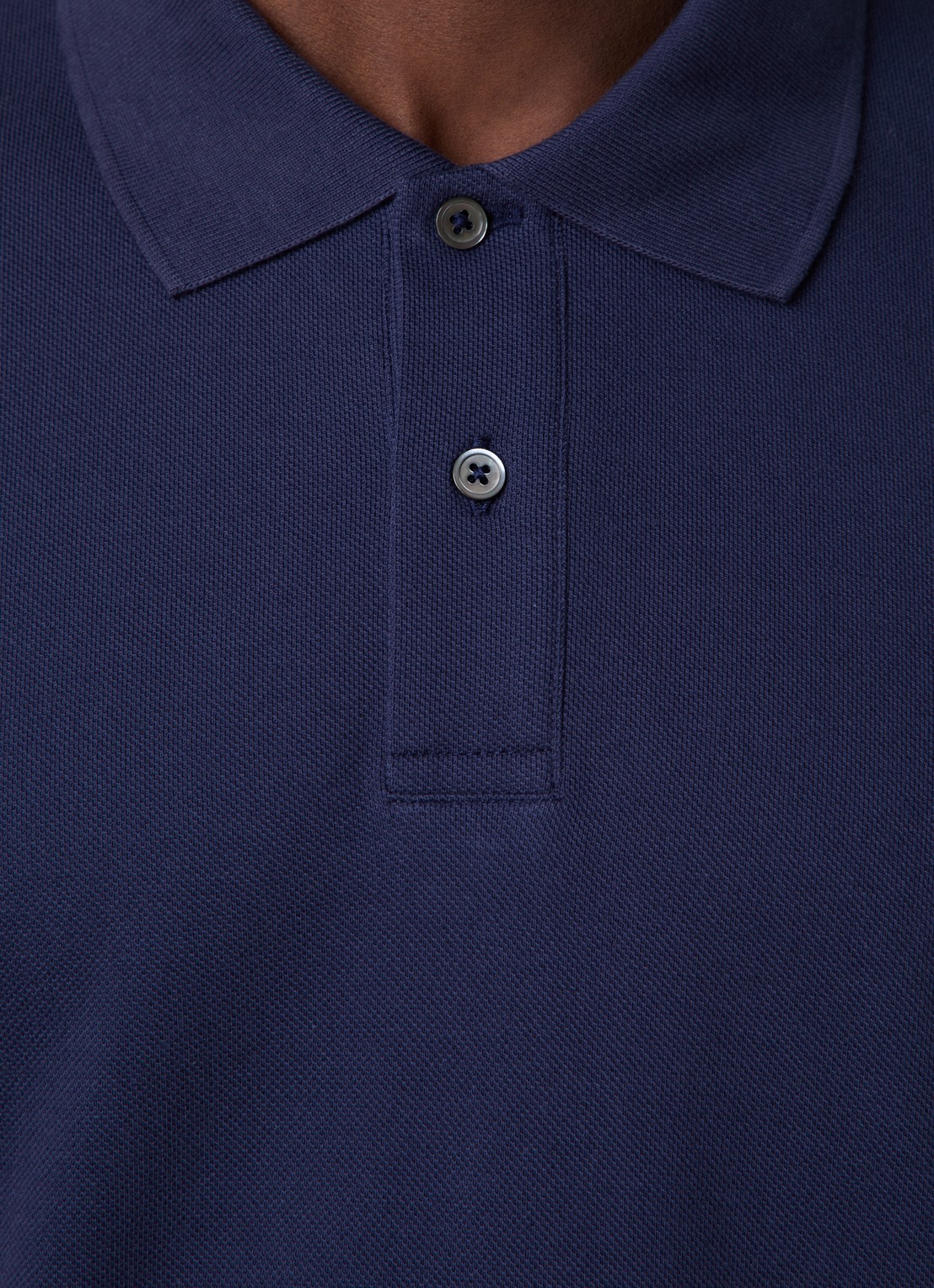 Oscar Jacobson Alex regular fit polo van piqué katoen - detail 5 donkerblauw