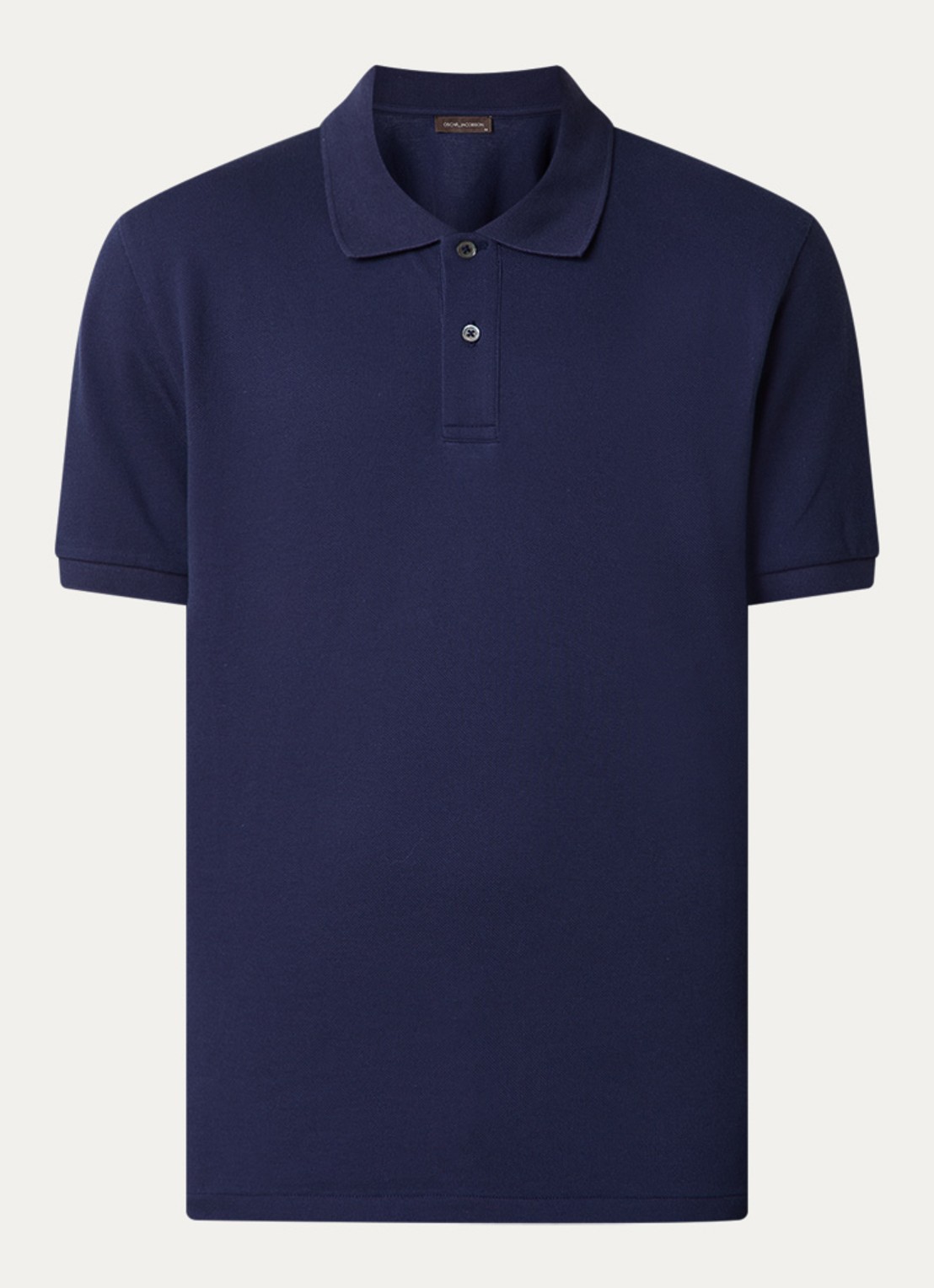 Oscar Jacobson Alex regular fit polo van piqué katoen - voorkant donkerblauw