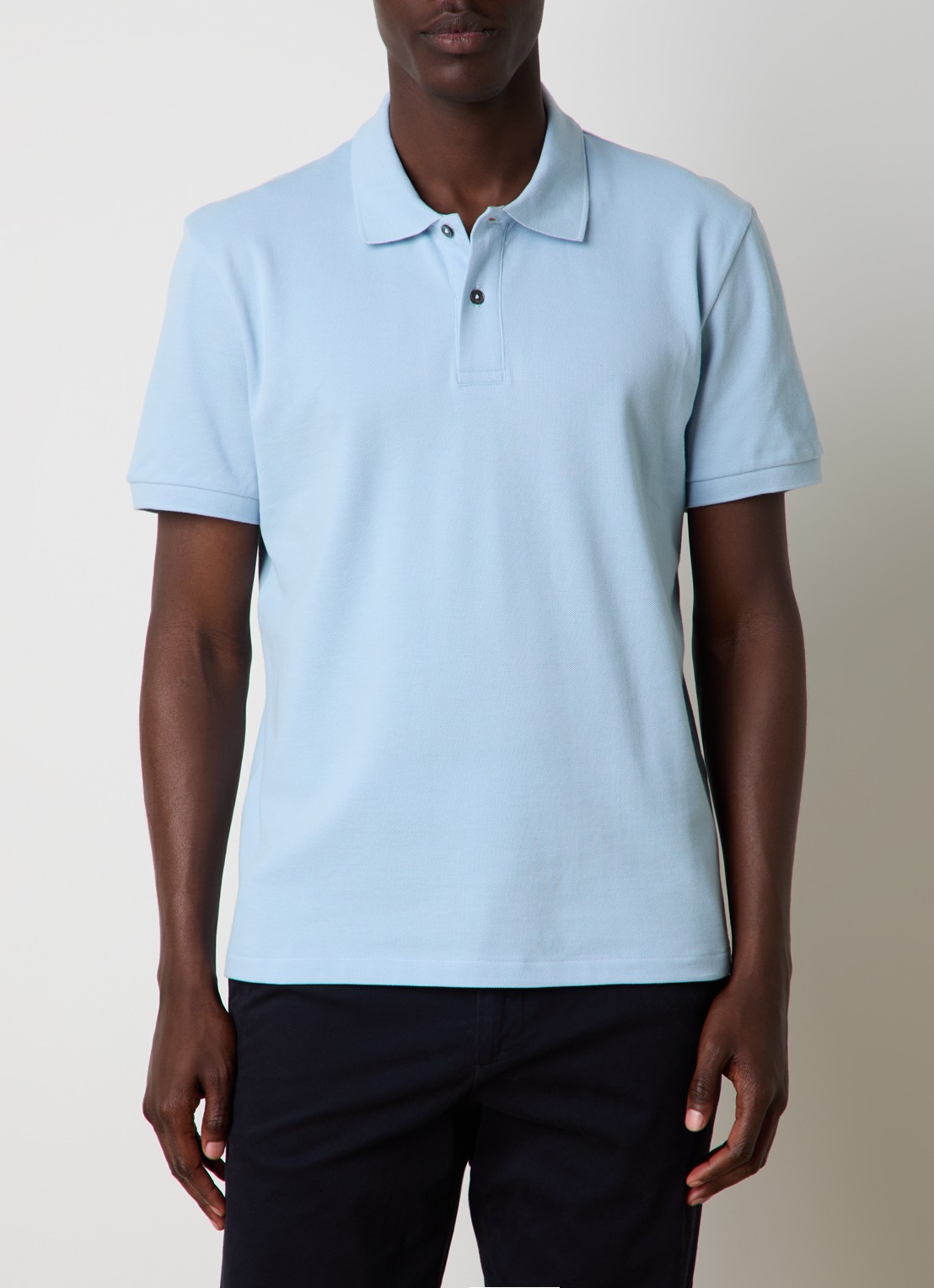 Oscar Jacobson Alex regular fit polo van piqué katoen - detail 4 lichtblauw