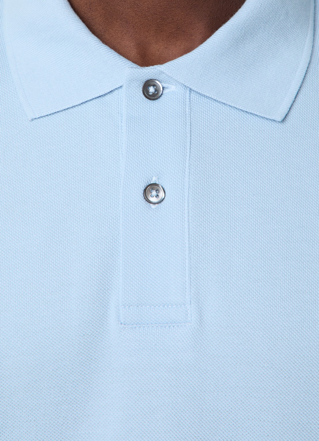 Oscar Jacobson Alex regular fit polo van piqué katoen - detail 5 lichtblauw