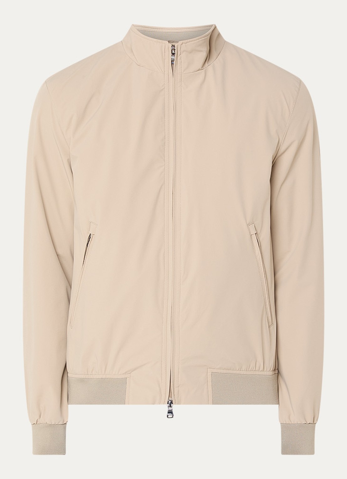 Oscar Jacobson Bomberjack met ritszakken - voorkant 2 beige