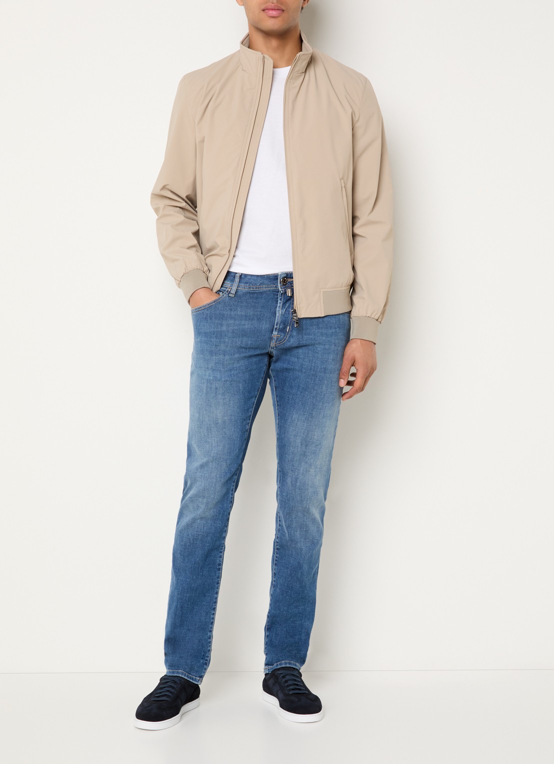 Oscar Jacobson Bomberjack met ritszakken - voorkant 3 beige