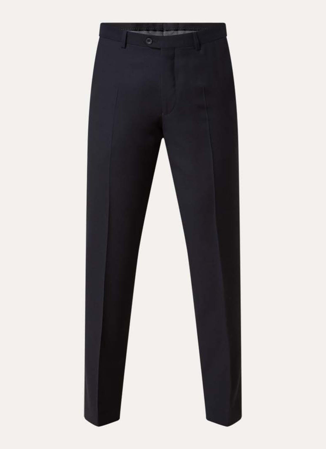 Oscar Jacobson Dandy slim fit pantalon van wol met steekzakken - voorkant 2 donkerblauw