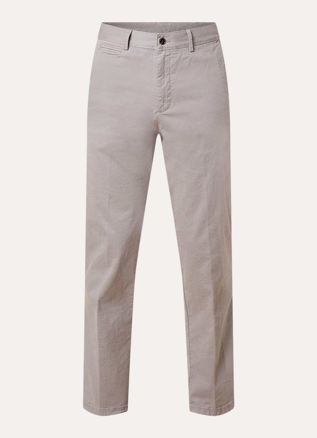 Oscar Jacobson Danik straight fit chino met steekzakken - voorkant 5 donkerbeige