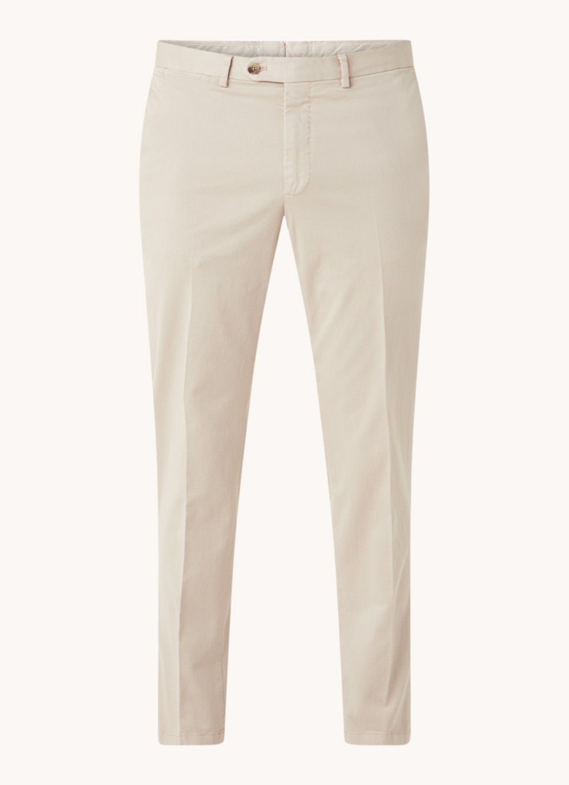 Oscar Jacobson Danwick straight fit chino met stretch  - voorkant 2 beige