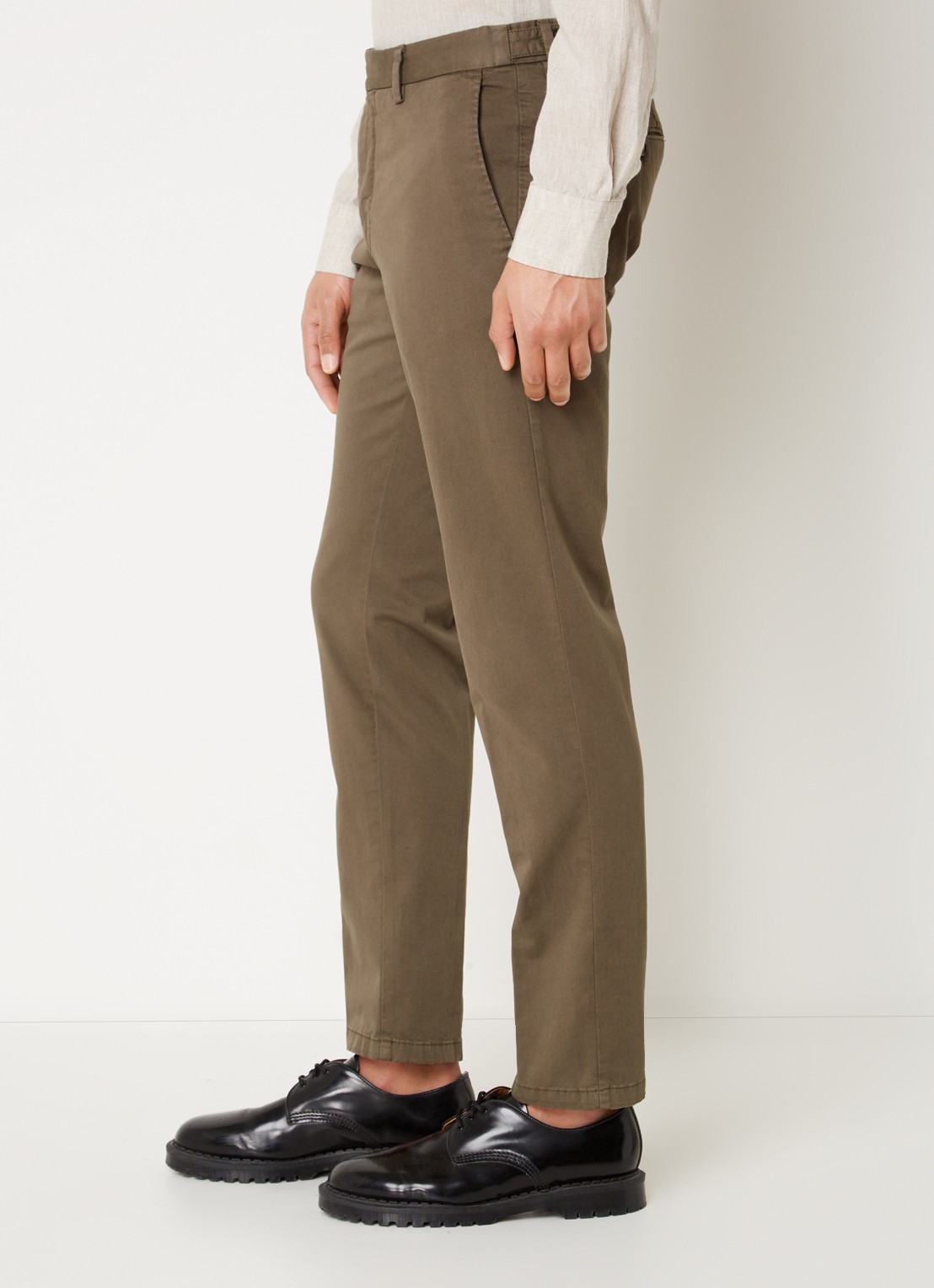 Oscar Jacobson Danwick straight fit chino met stretch  - detail 5 olijfgroen