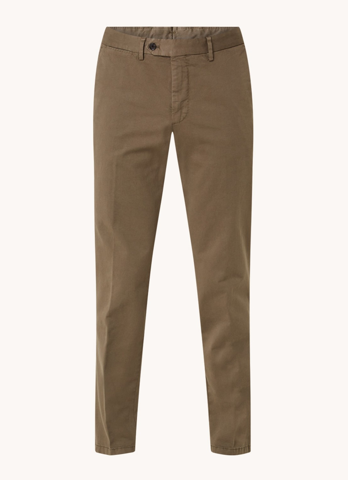 Oscar Jacobson Danwick straight fit chino met stretch  - voorkant 2 olijfgroen