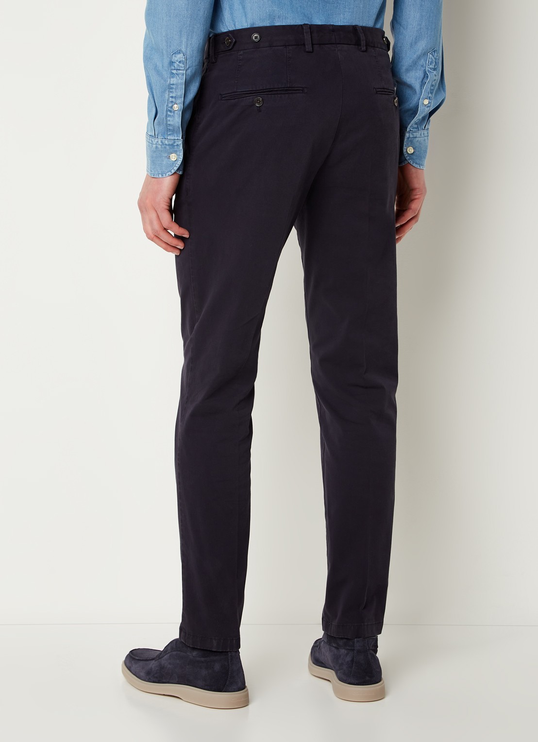 Oscar Jacobson Danwick straight fit chino met stretch  - achterkant 5 donkerblauw