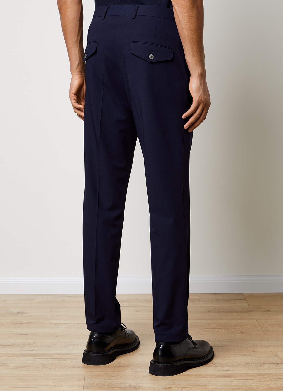 Oscar Jacobson Decker straight fit pantalon met steekzakken - achterkant 8 donkerblauw