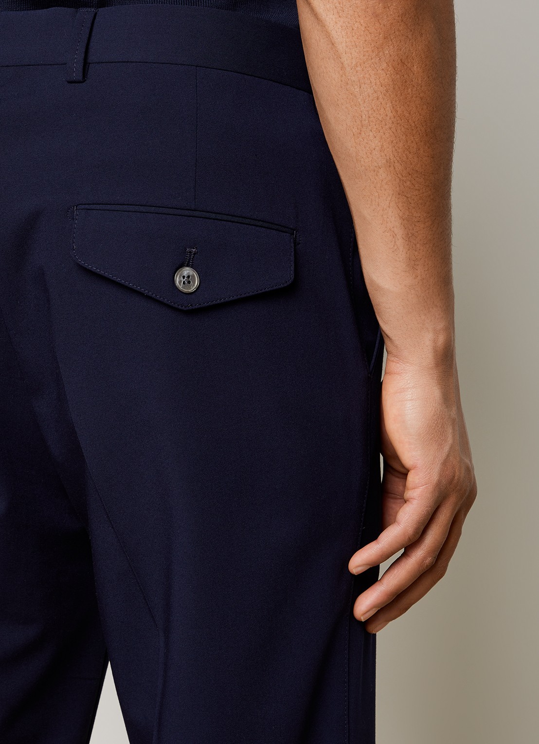 Oscar Jacobson Decker straight fit pantalon met steekzakken - detail 3 donkerblauw