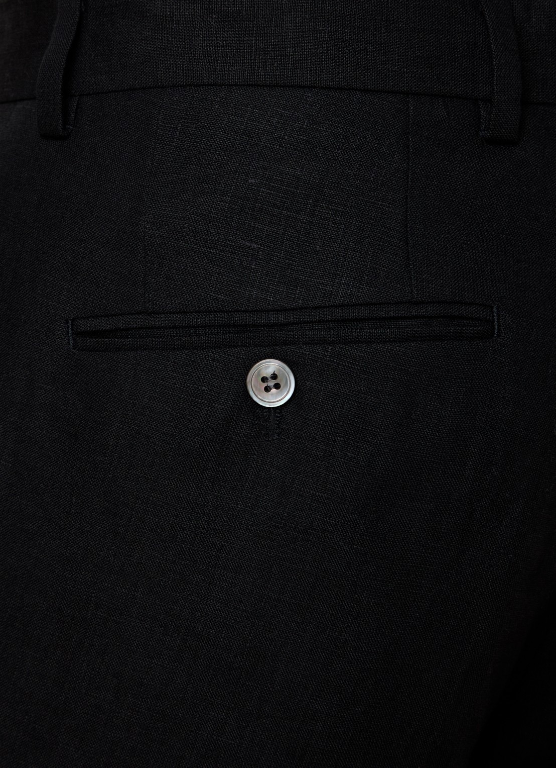 Oscar Jacobson Del S loose fit pantalon van linnen met steekzakken - detail 3 zwart