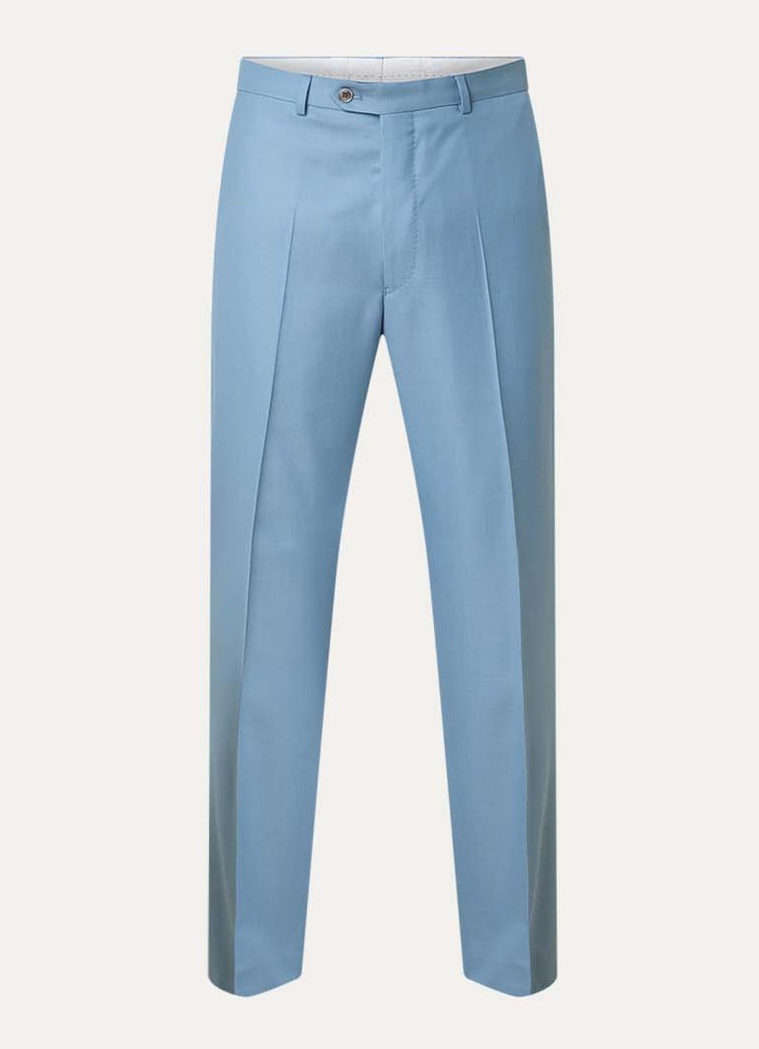 Oscar Jacobson Del straight fit pantalon van wol met steekzakken - voorkant lichtblauw