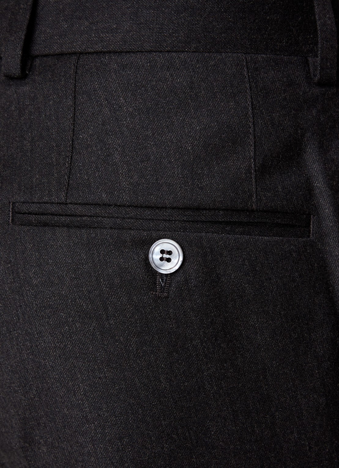 Oscar Jacobson Del straight fit pantalon van wol - detail 6 donkerbruin