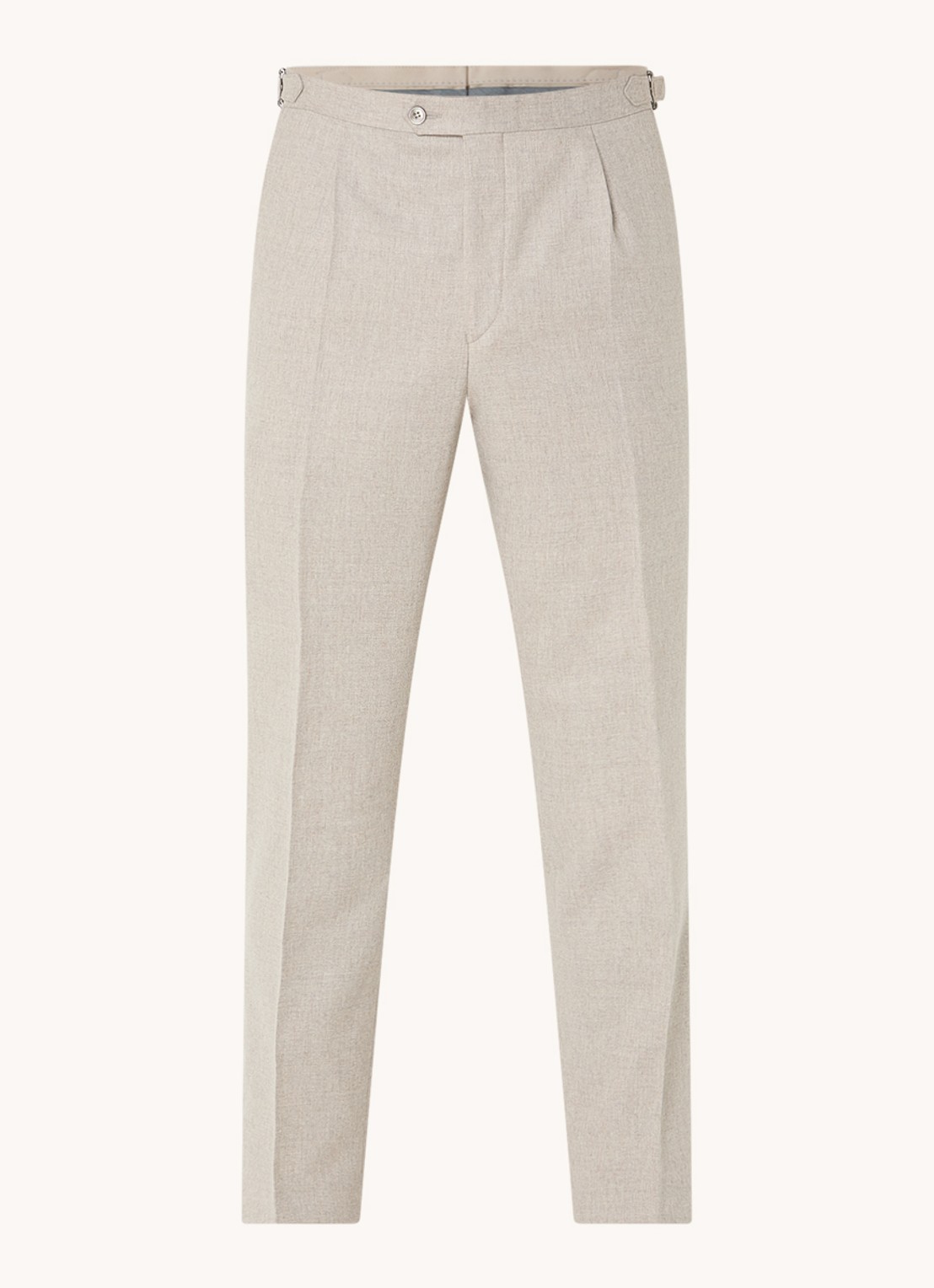 Oscar Jacobson Delon Evo straight fit pantalon van wol met steekzakken - voorkant 6 zand