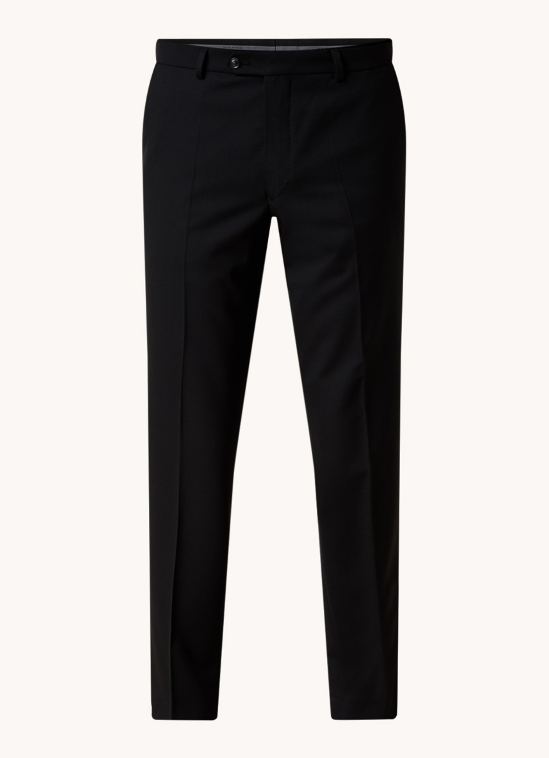 Oscar Jacobson Denz slim fit pantalon van wol met steekzakken - voorkant 2 zwart