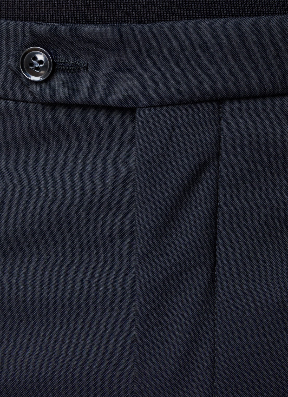 Oscar Jacobson Denz slim fit pantalon van wol met steekzakken - detail 4 donkerblauw