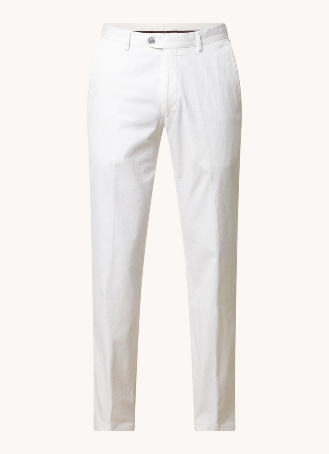 Oscar Jacobson Denz tapered fit chino met steekzakken - voorkant 6 gebroken wit