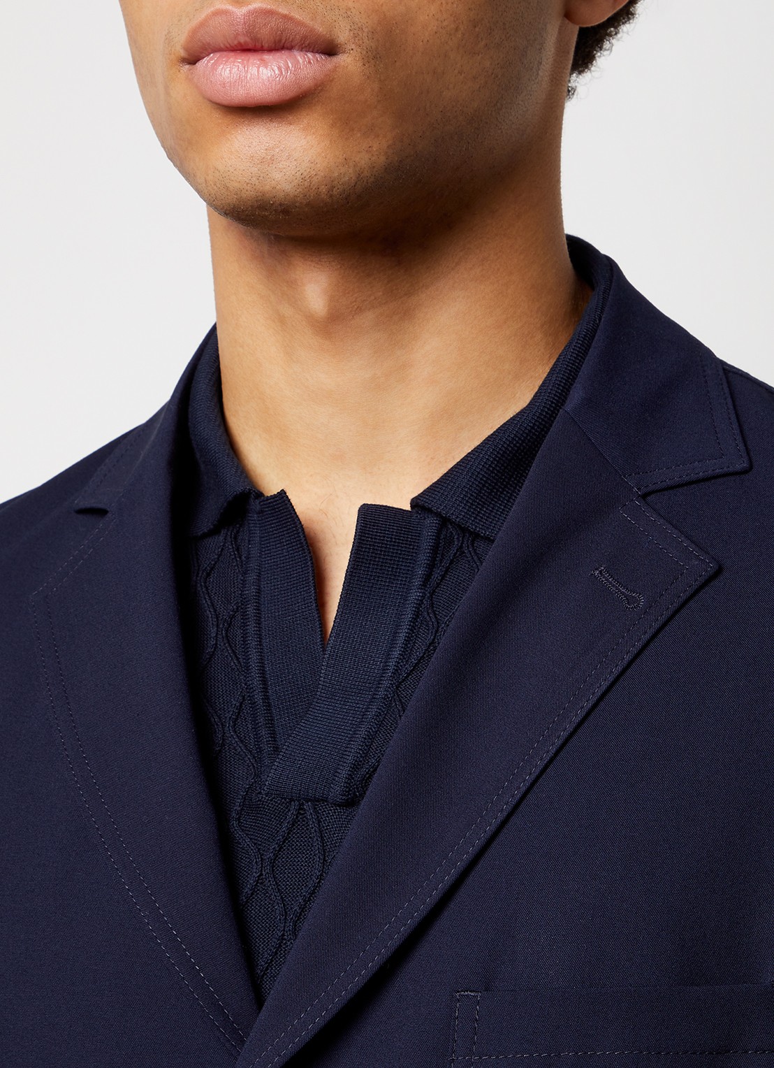 Oscar Jacobson Faber regular fit colbert met opgestikte zakken  - detail 4 donkerblauw