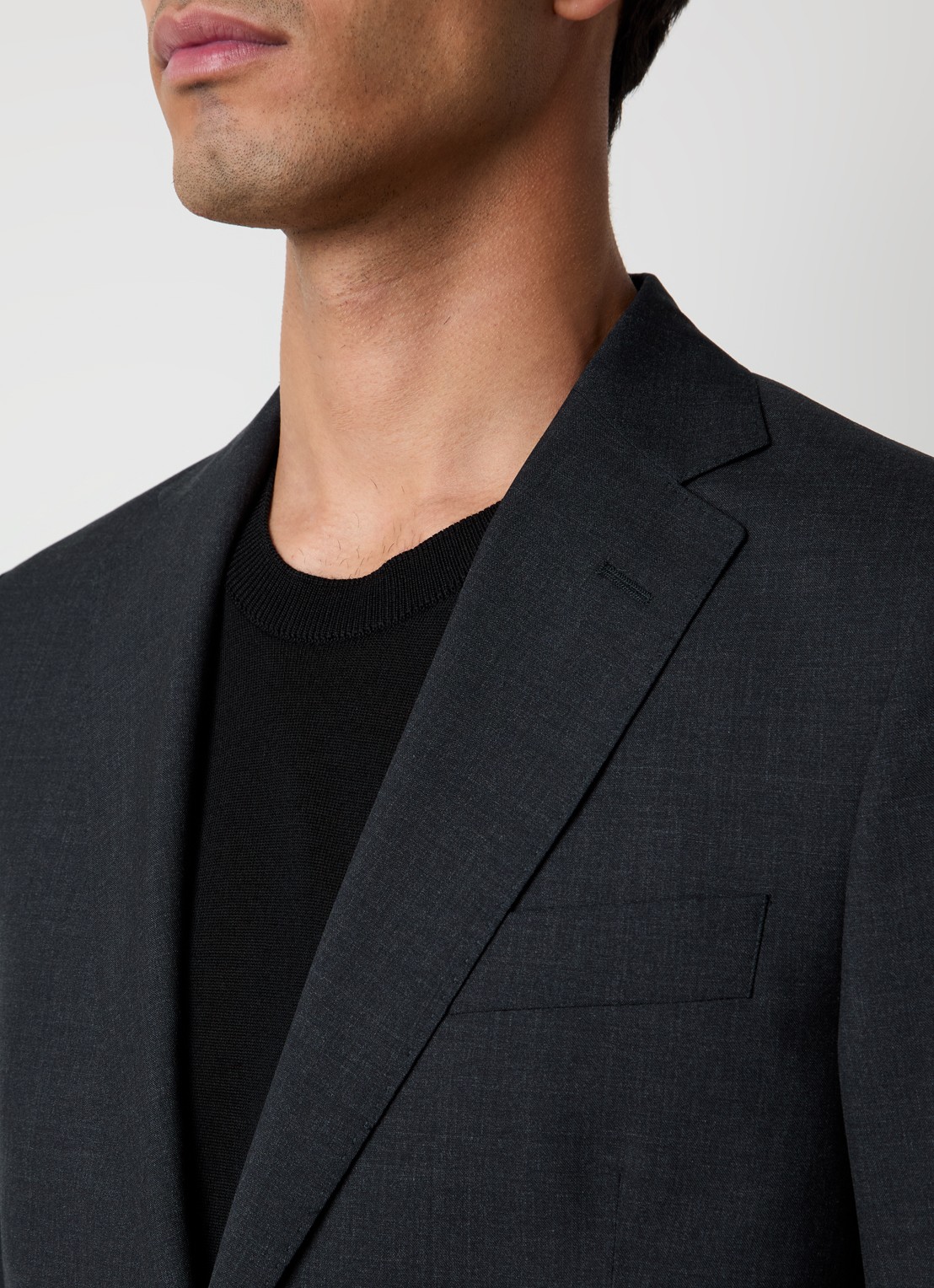 Oscar Jacobson Falk regular fit colbert van wol met klepzakken - detail 5 donkergrijs