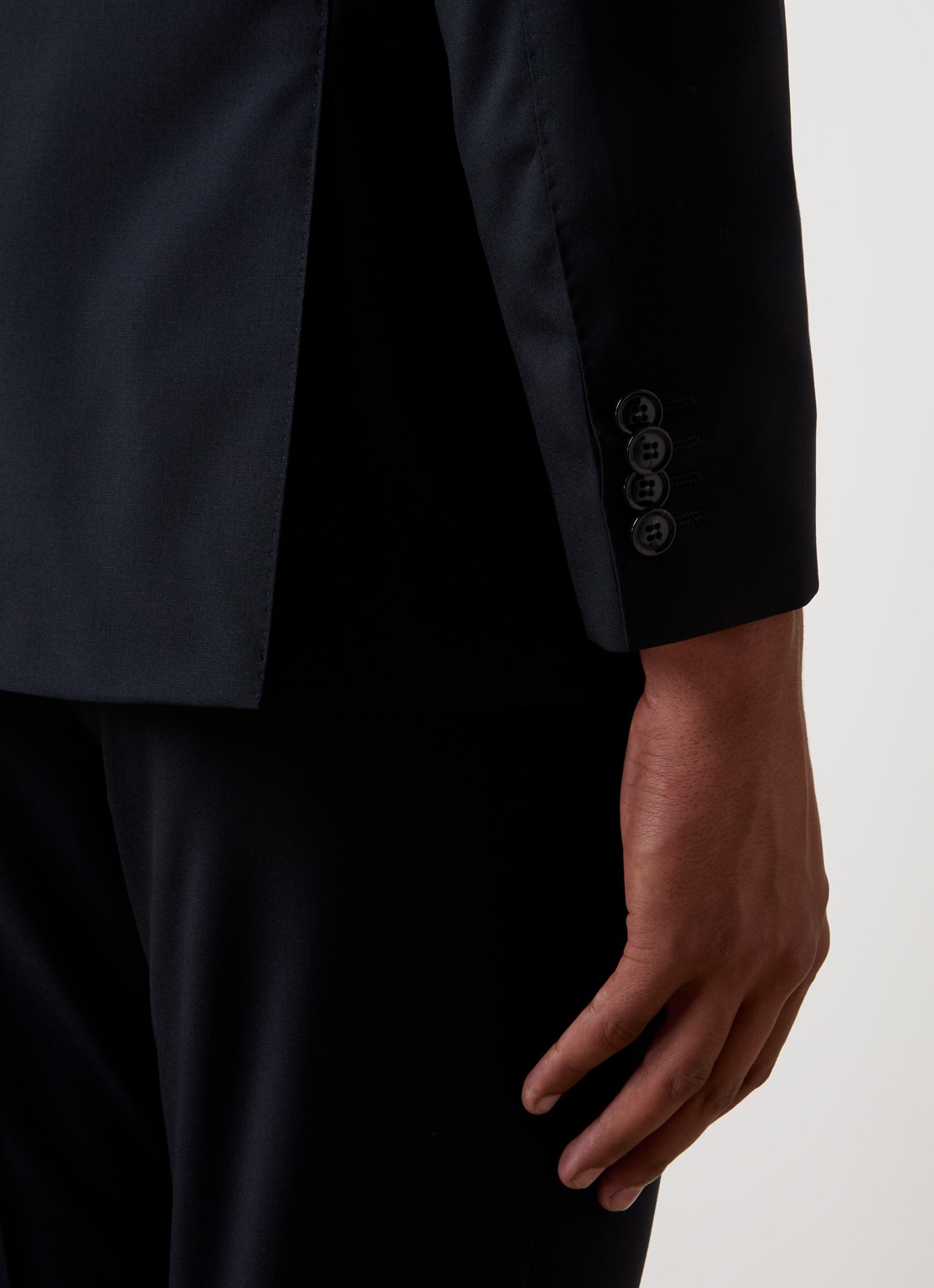 Oscar Jacobson Falk regular fit colbert van wol met klepzakken - detail 3 donkerblauw